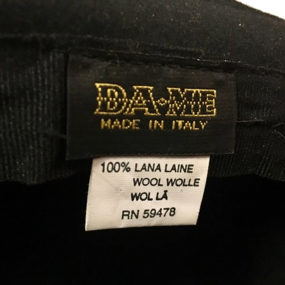 Derby Bowler Hat DA ME Vintage 80s 90s Black Wool Made in Italy Unisex